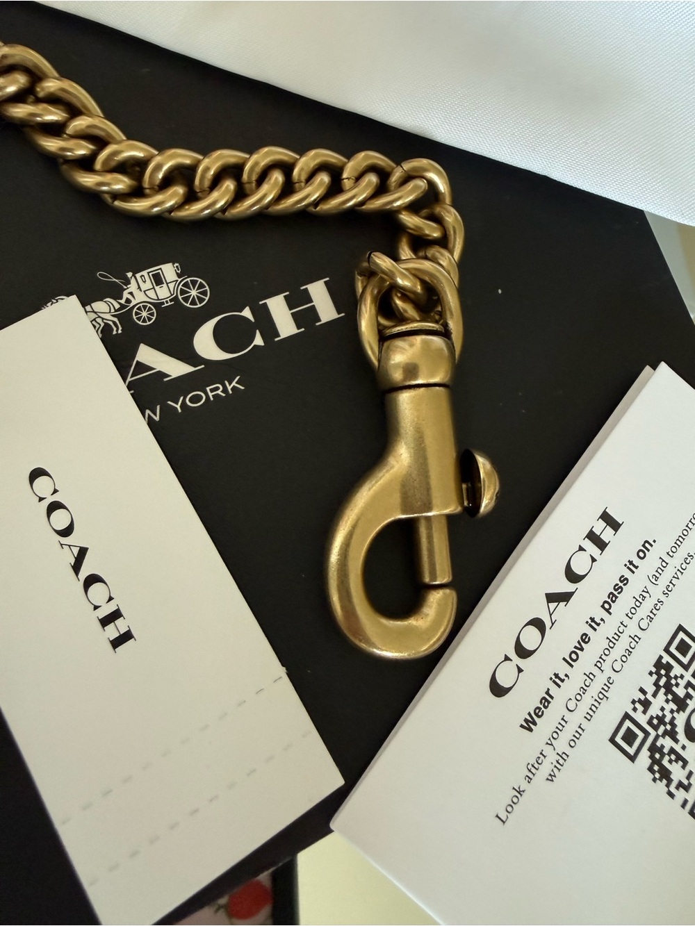 Coach purse bag chain strap charm strap NWT WITH COACH JEWELRY POUCH - Picture 7 of 10
